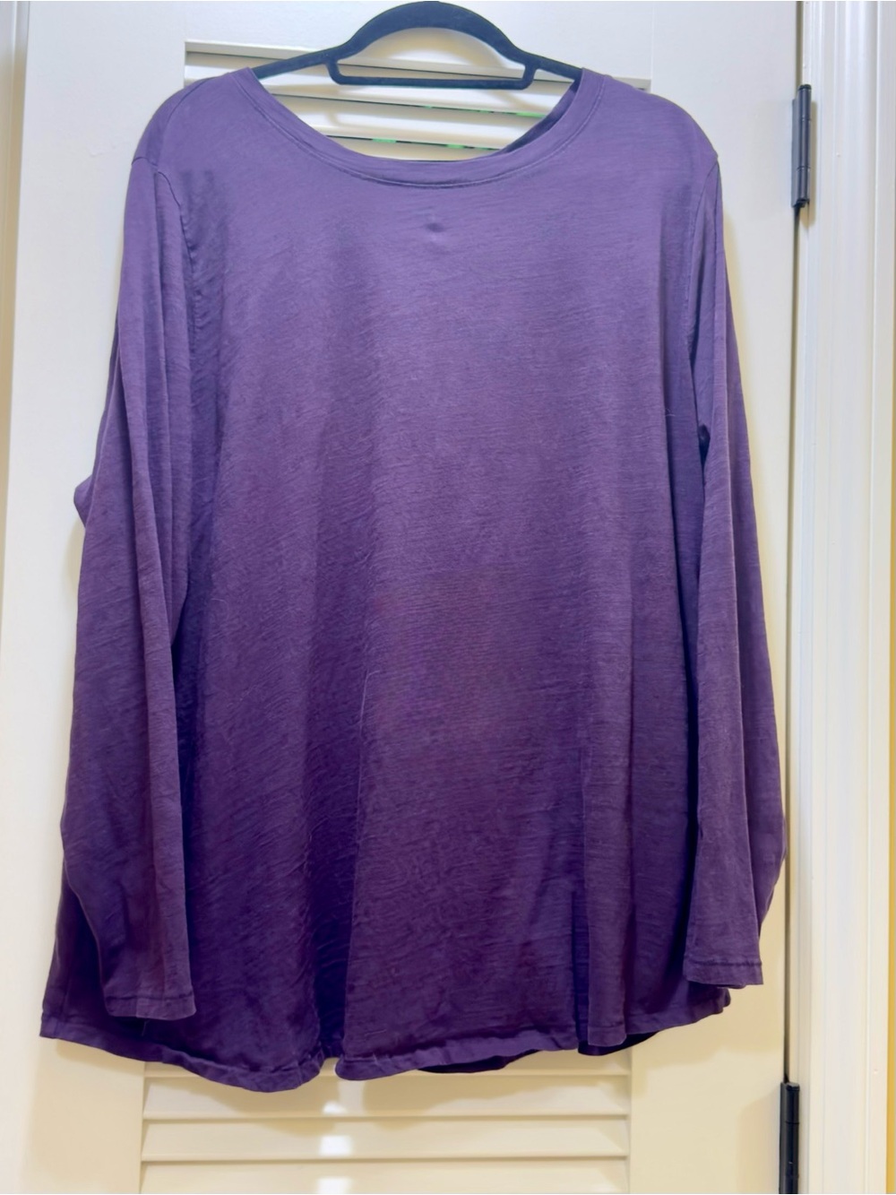 Everyday Long-Sleeve Scoop Neck Top - Purple